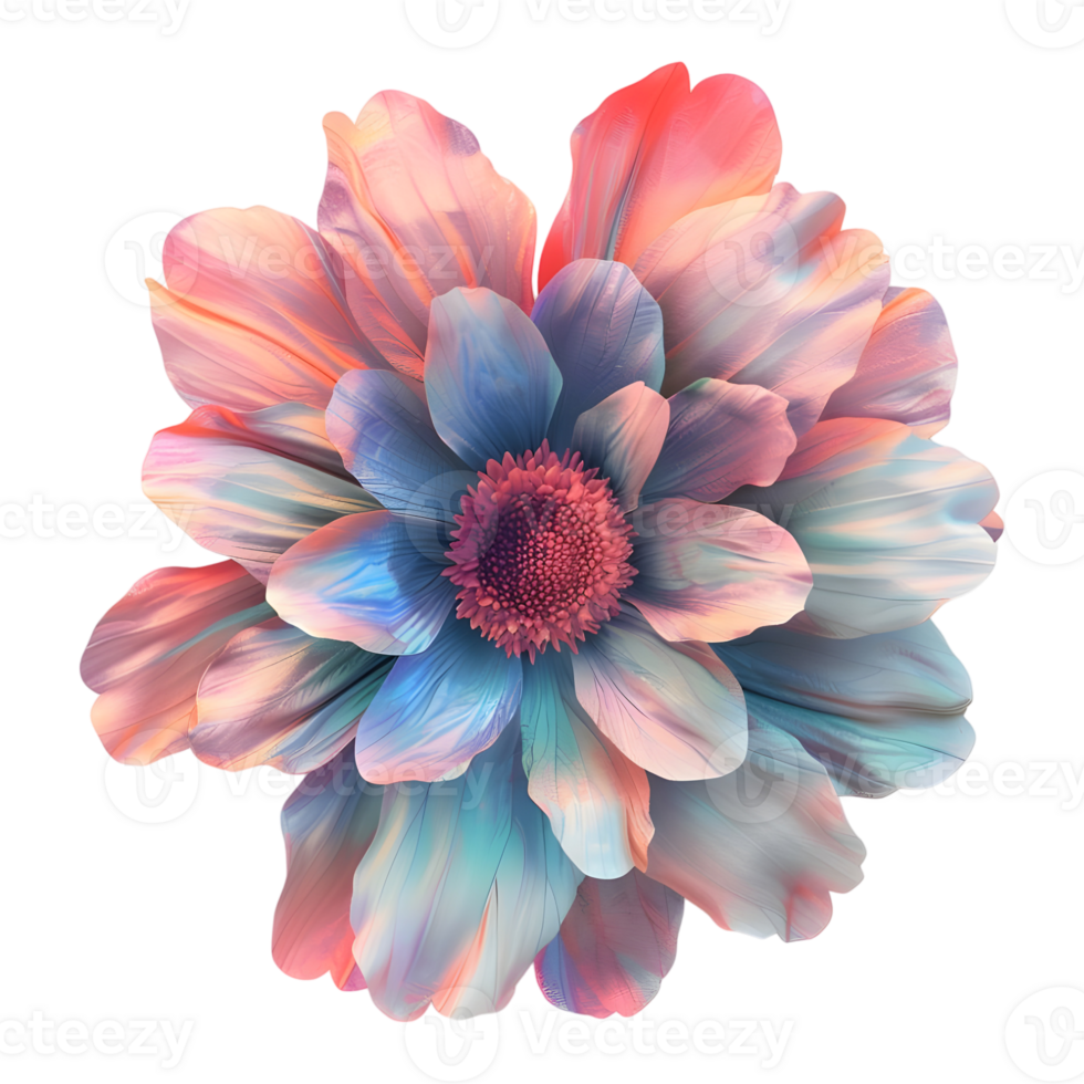 AI generated 3D Rendering of a Colorful Beautiful Flower on Transparent Background - Ai Generated png