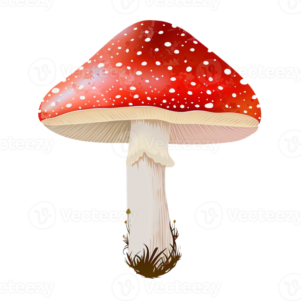 AI generated Sticker of a Mushroom Plant On a Transparent Background - Ai Generated png