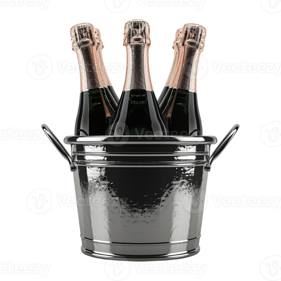AI generated 3D Rendering of a Champaign or Wine Bottles on Transparent Background - Ai Generated png