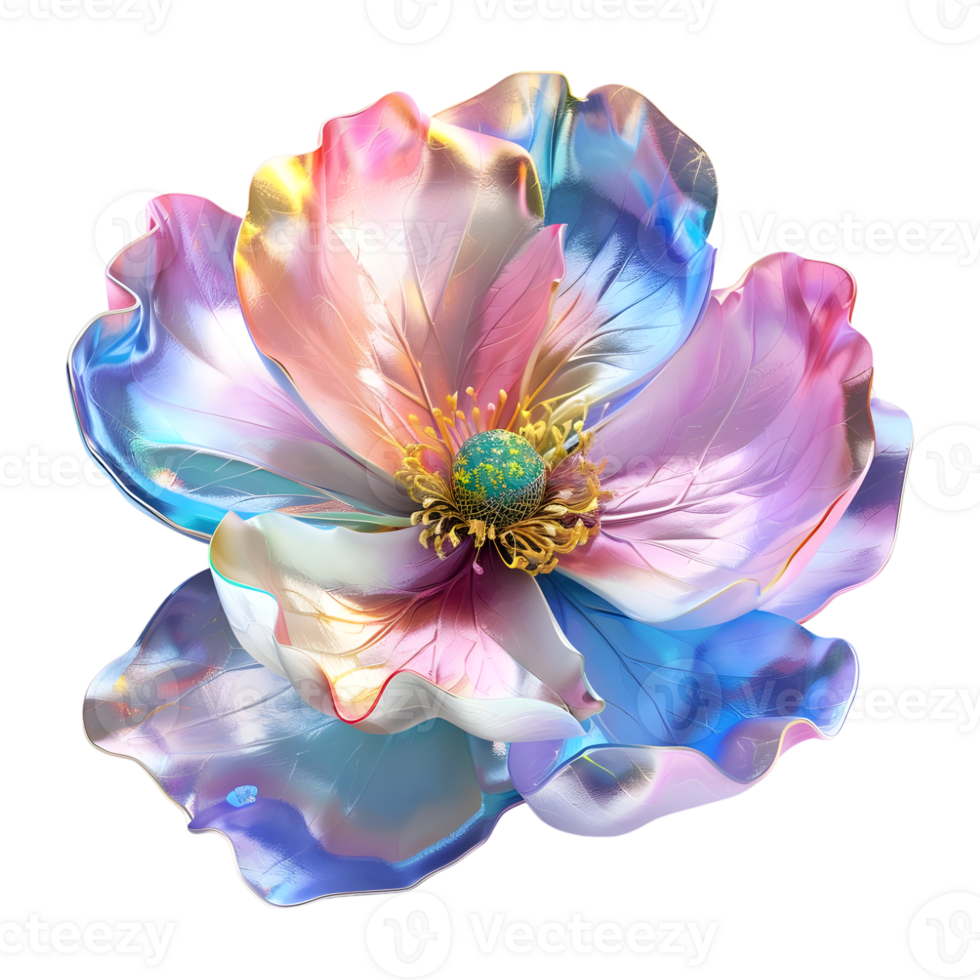 AI generated 3D Rendering of a Colorful Beautiful Flower on Transparent Background - Ai Generated png