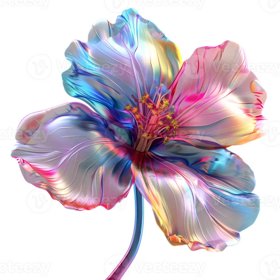 AI generated 3D Rendering of a Colorful Beautiful Flower on Transparent Background - Ai Generated png
