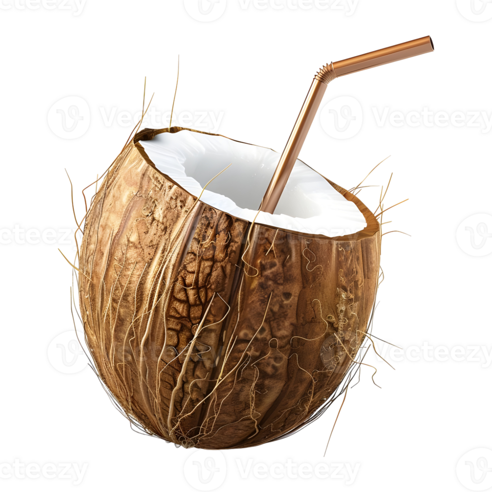 AI generated 3D Rendering of a Delicious Coconut on Transparent Background - Ai Generated png