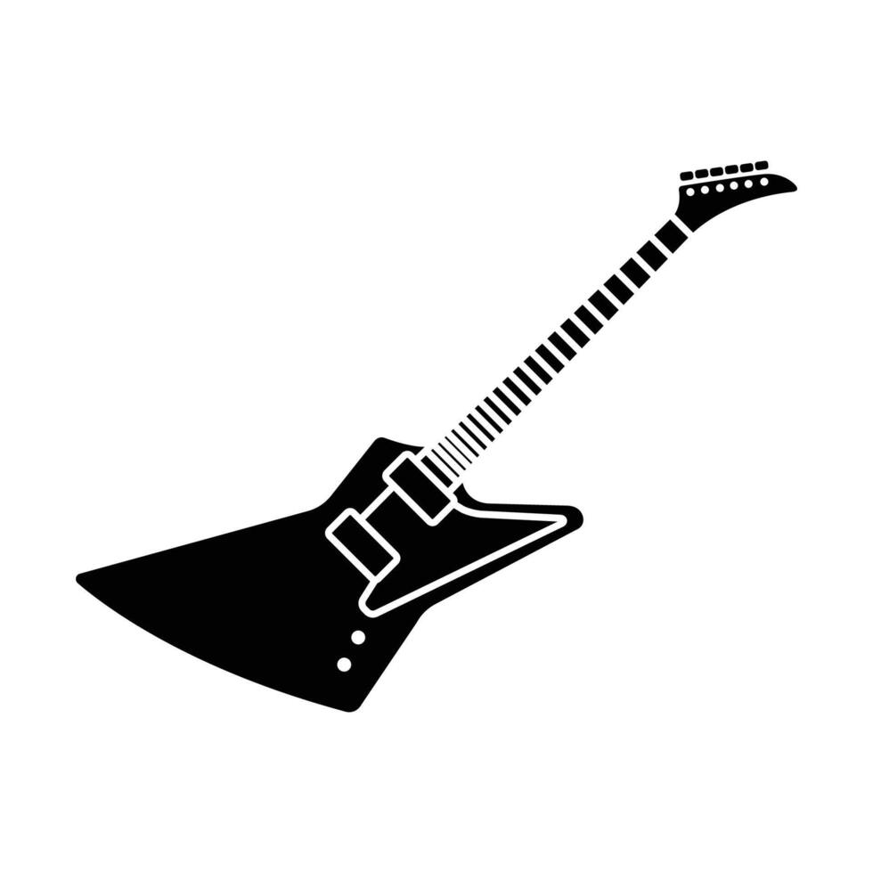 electric guitar icon vector design template in white background