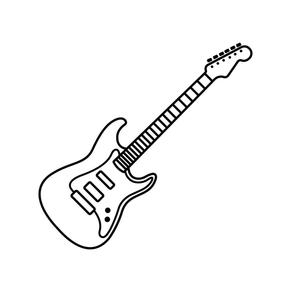 electric guitar icon vector design template in white background