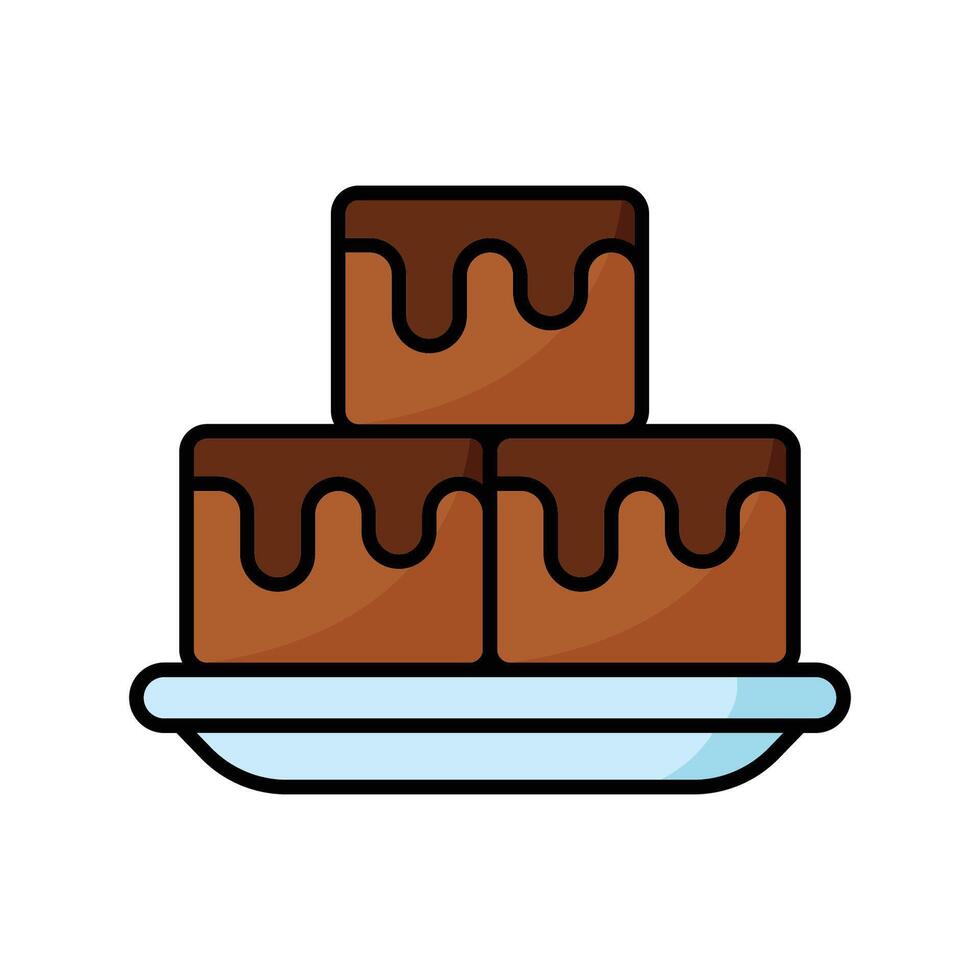 Brownies icono vector diseño modelo en blanco antecedentes