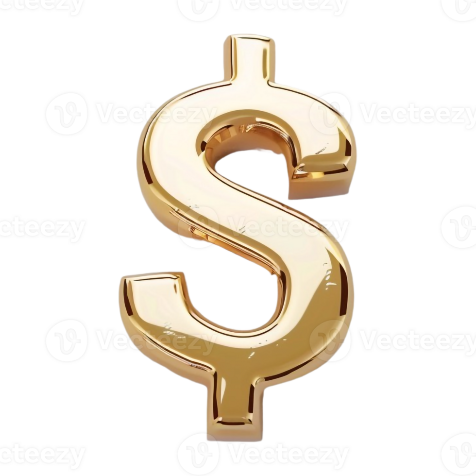 AI generated 3D Rendering of a Dollar Sign on Transparent Background - Ai Generated png
