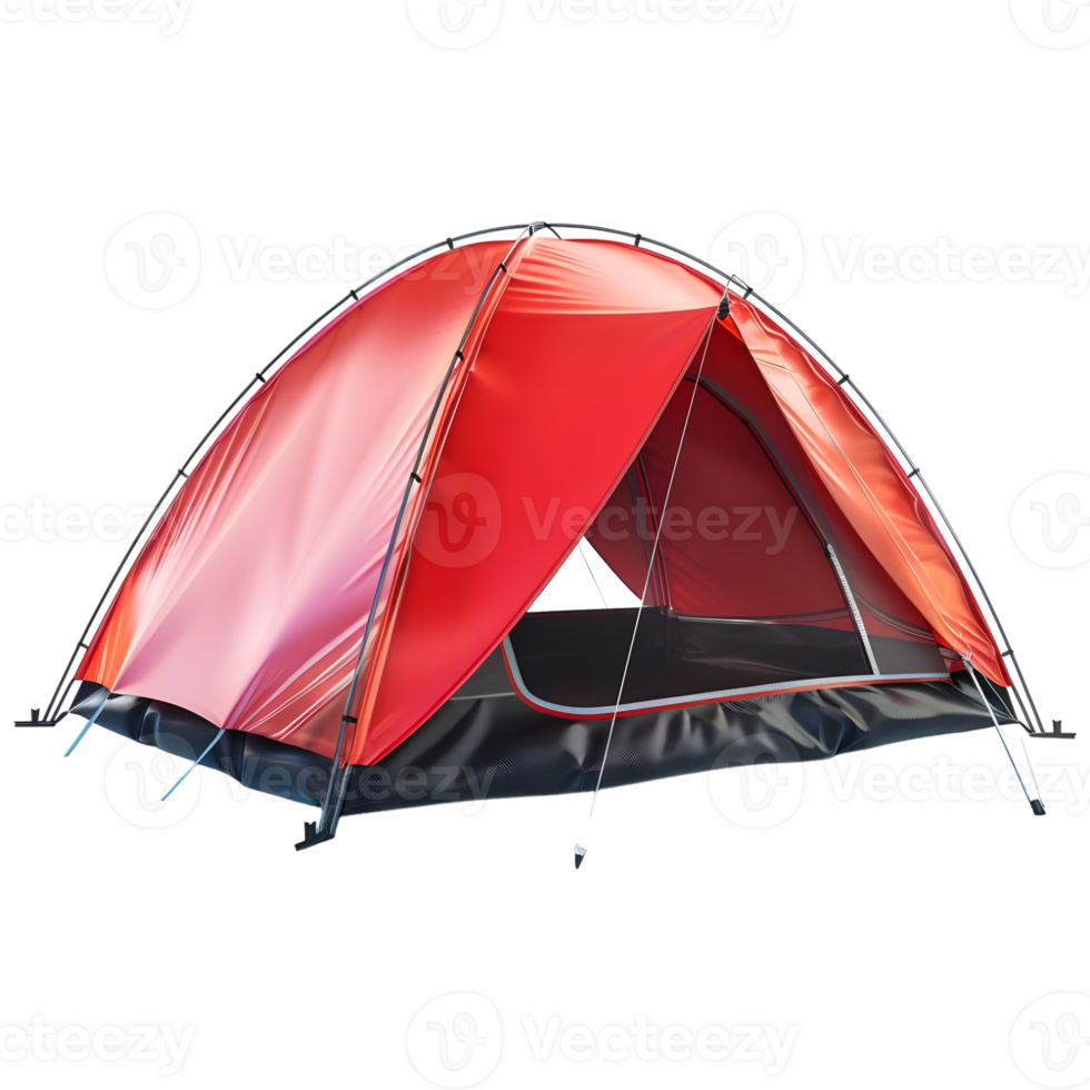 ai gerado 3d Renderização do uma acampamento barraca em transparente fundo - ai gerado png
