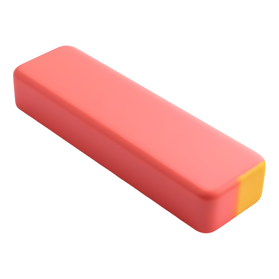AI generated 3D Rendering of a Student Eraser on Transparent Background - Ai Generated png
