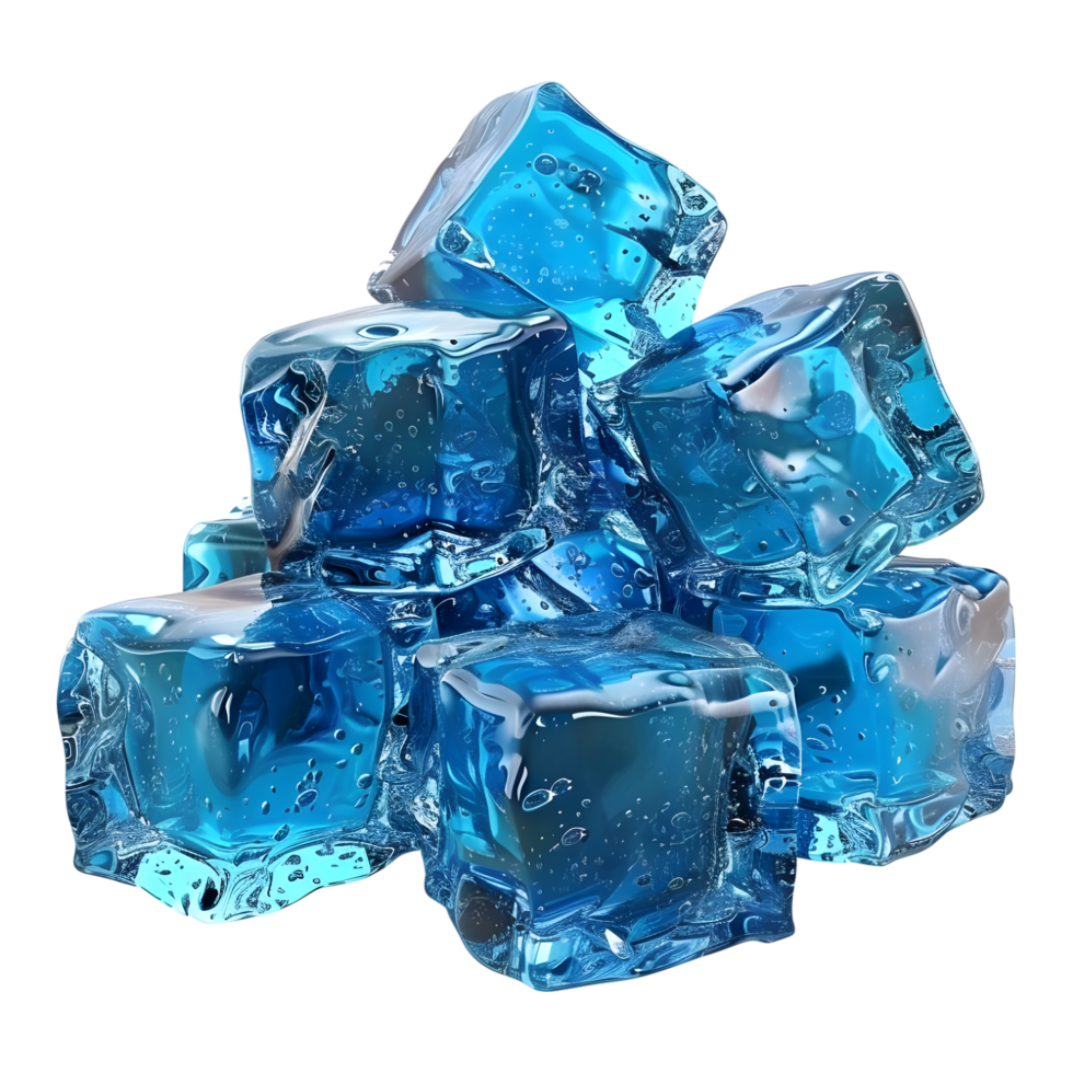 AI generated 3D Rendering of a Ice Cubes on Transparent Background - Ai Generated png