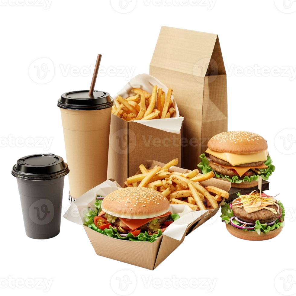 AI generated 3D Rendering of a Fast Food Items on Transparent Background - Ai Generated png