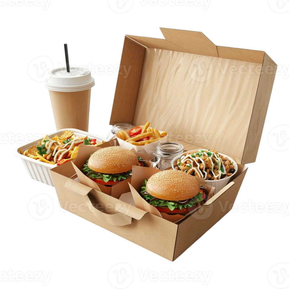 AI generated 3D Rendering of a Fast Food Items on Transparent Background - Ai Generated png