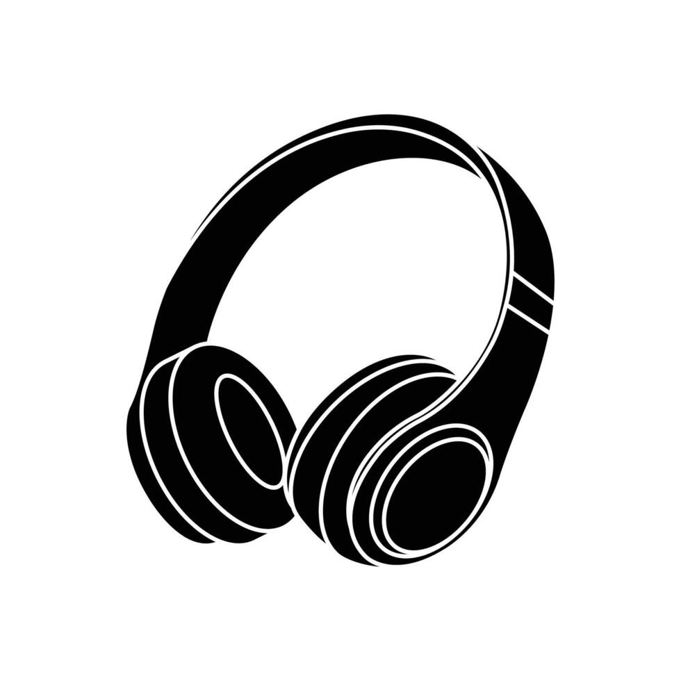 headphone icon vector design template in white background