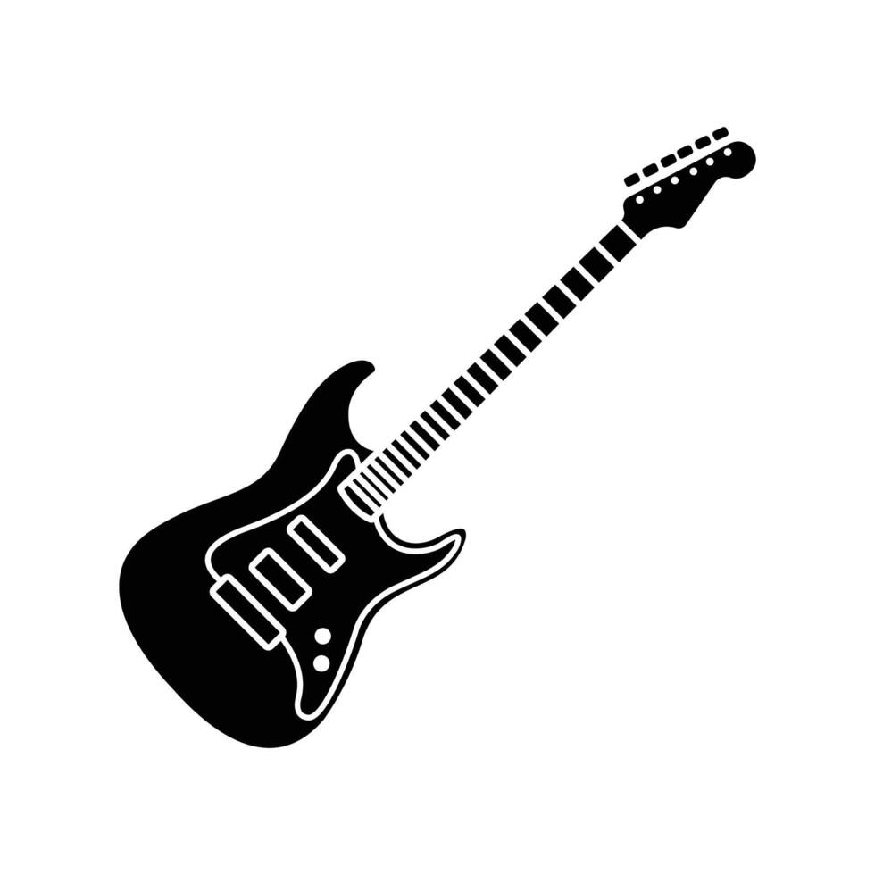 eléctrico guitarra icono vector diseño modelo en blanco antecedentes