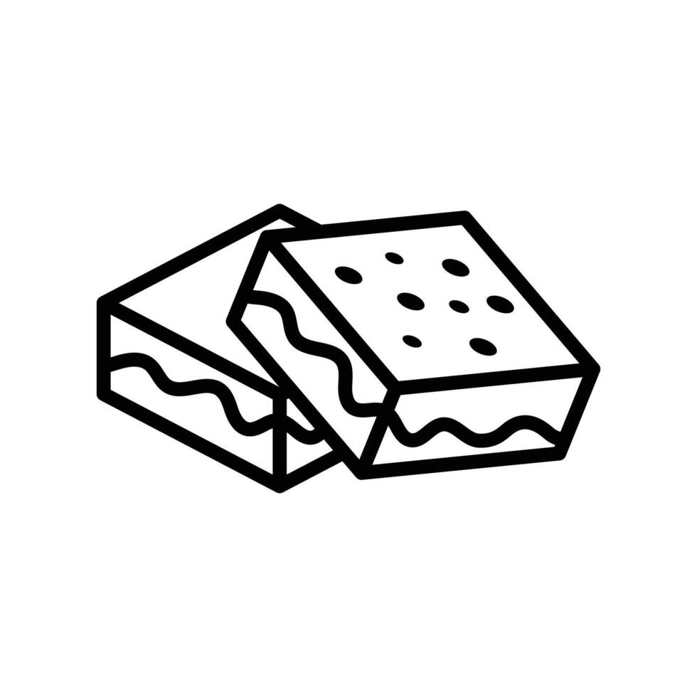 Brownies icono vector diseño modelo en blanco antecedentes