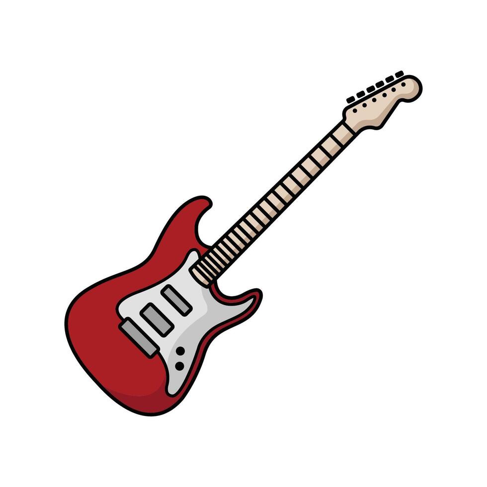 electric guitar icon vector design template in white background