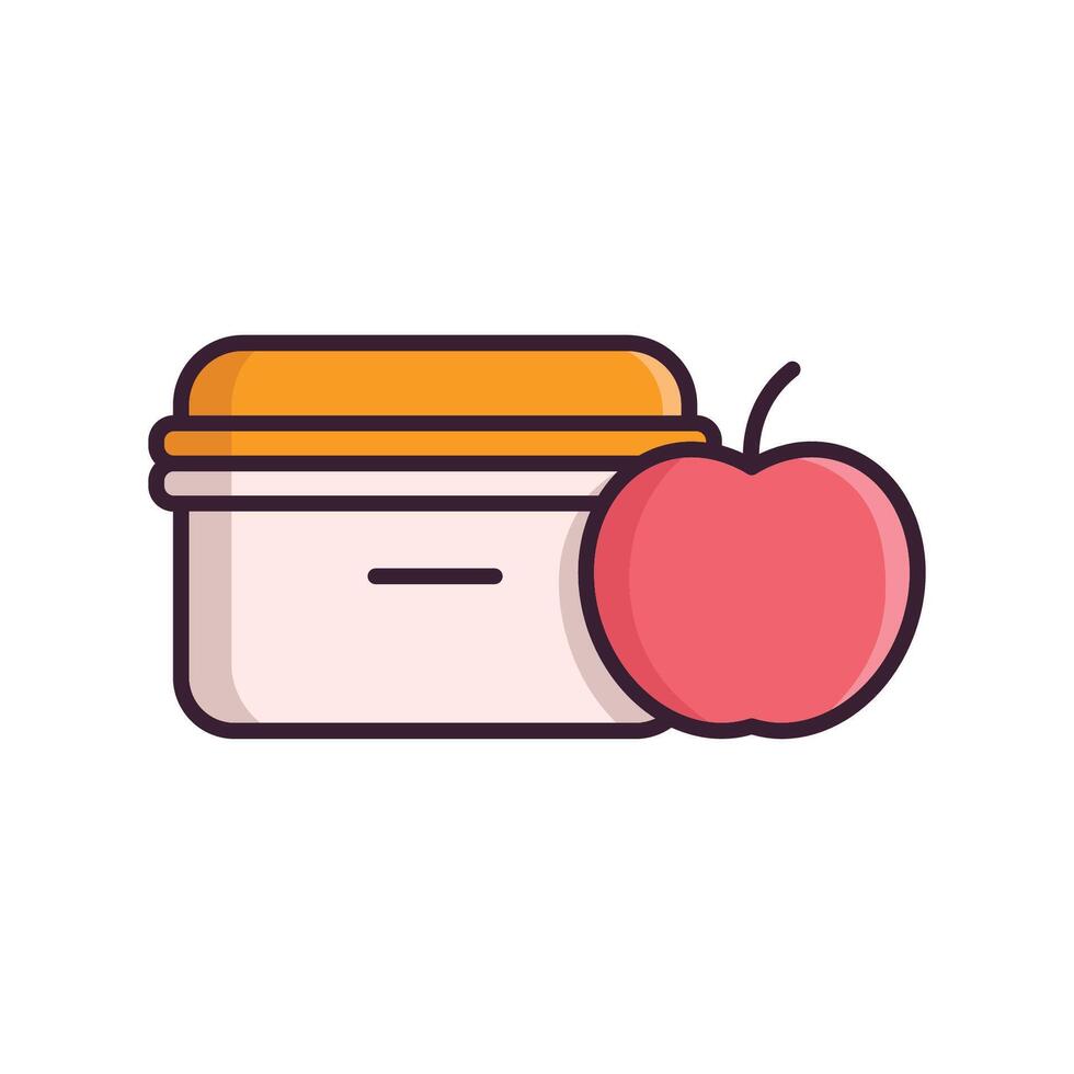 lunch box icon vector design template in white background