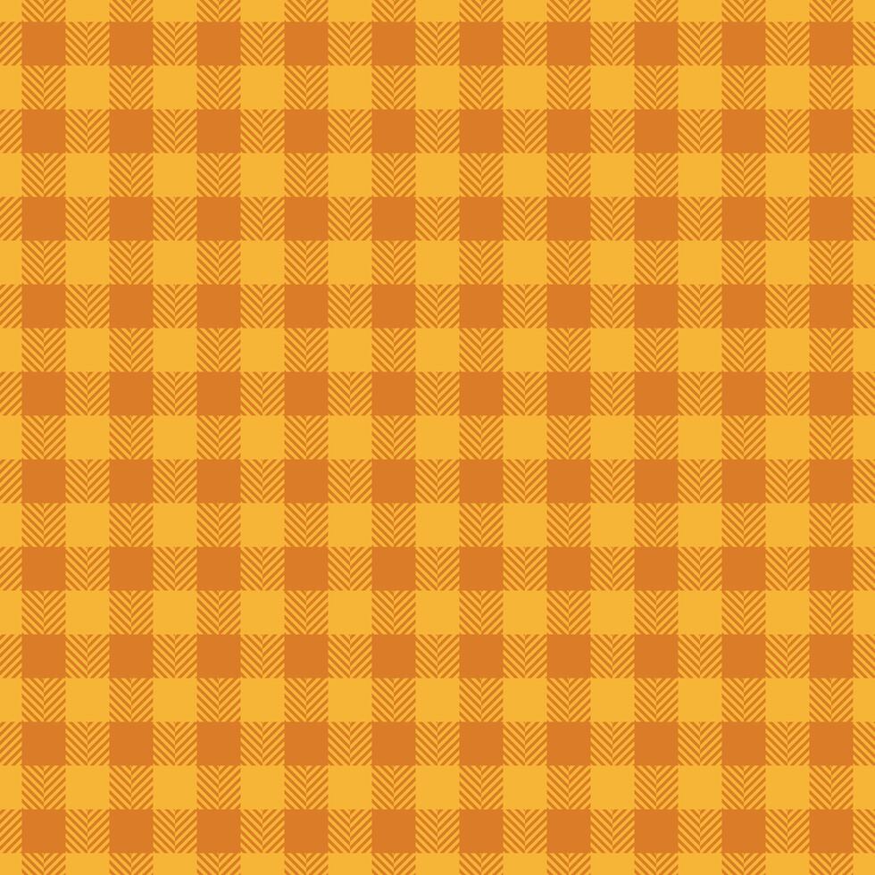 Complexity background vector texture, printing tartan fabric check. Drawing pattern textile plaid seamless in amber and orange colors.