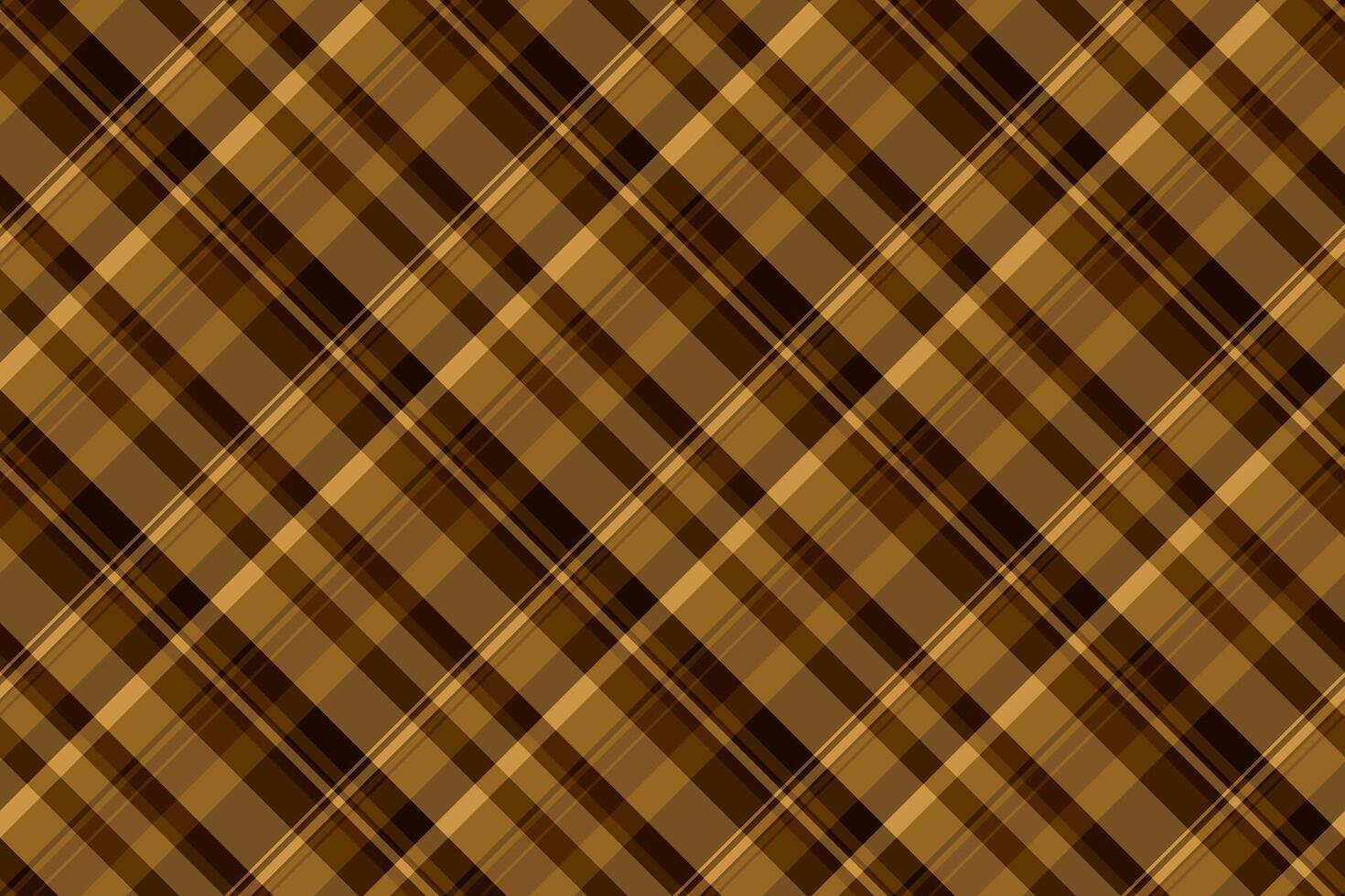 Kid check seamless tartan, square pattern plaid background. Desert vector fabric textile texture in orange and dark colors.