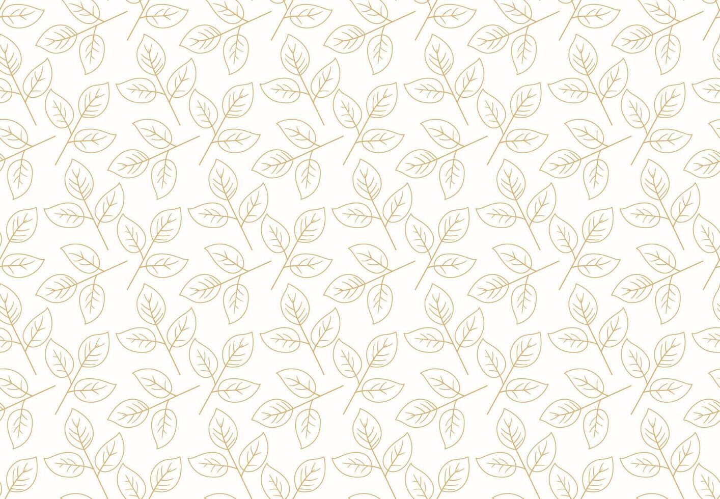Hand drawn floral pattern vector design. Simple ornament with plant and leaf.