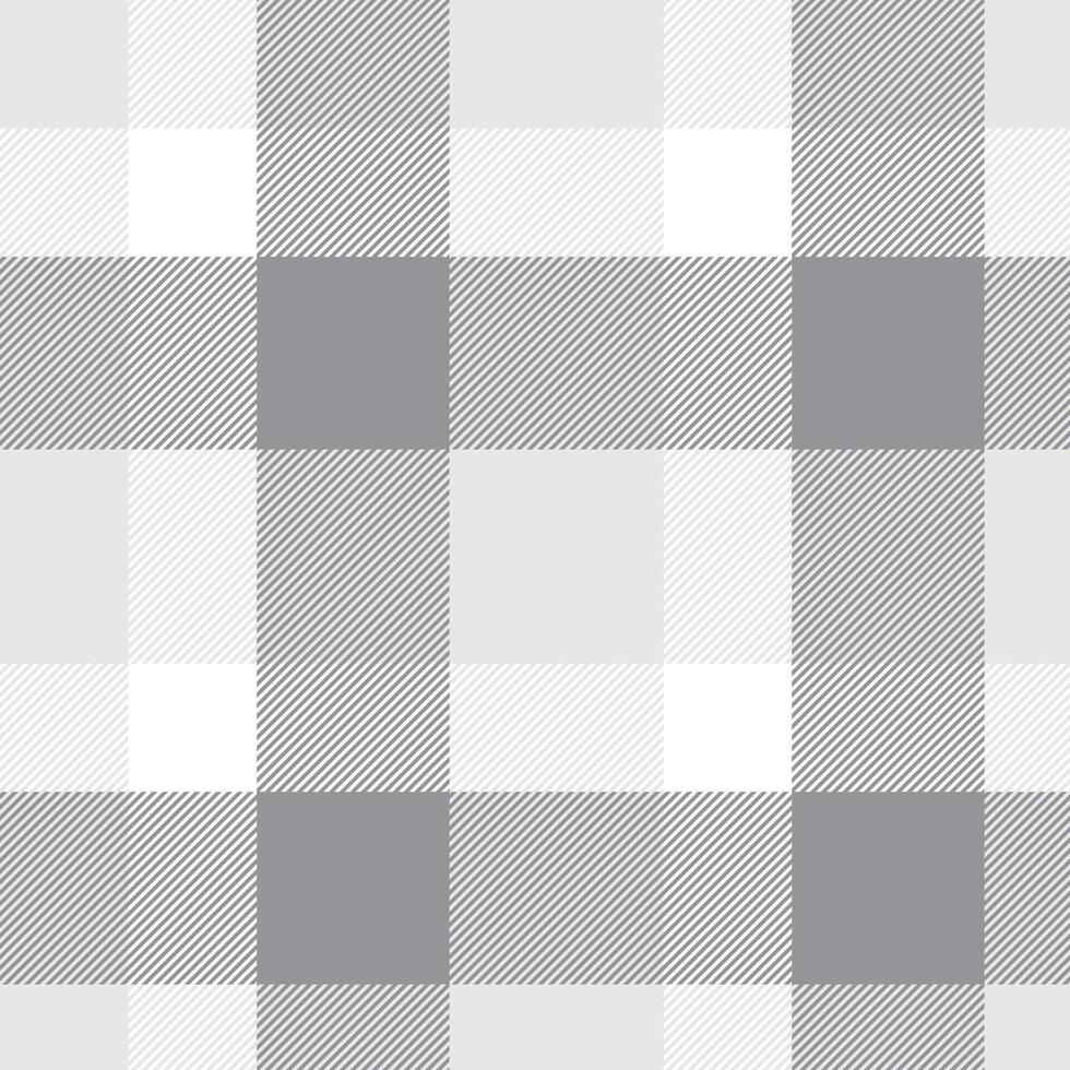 Plaid seamless pattern in black white. Check fabric texture. Vector textile print.