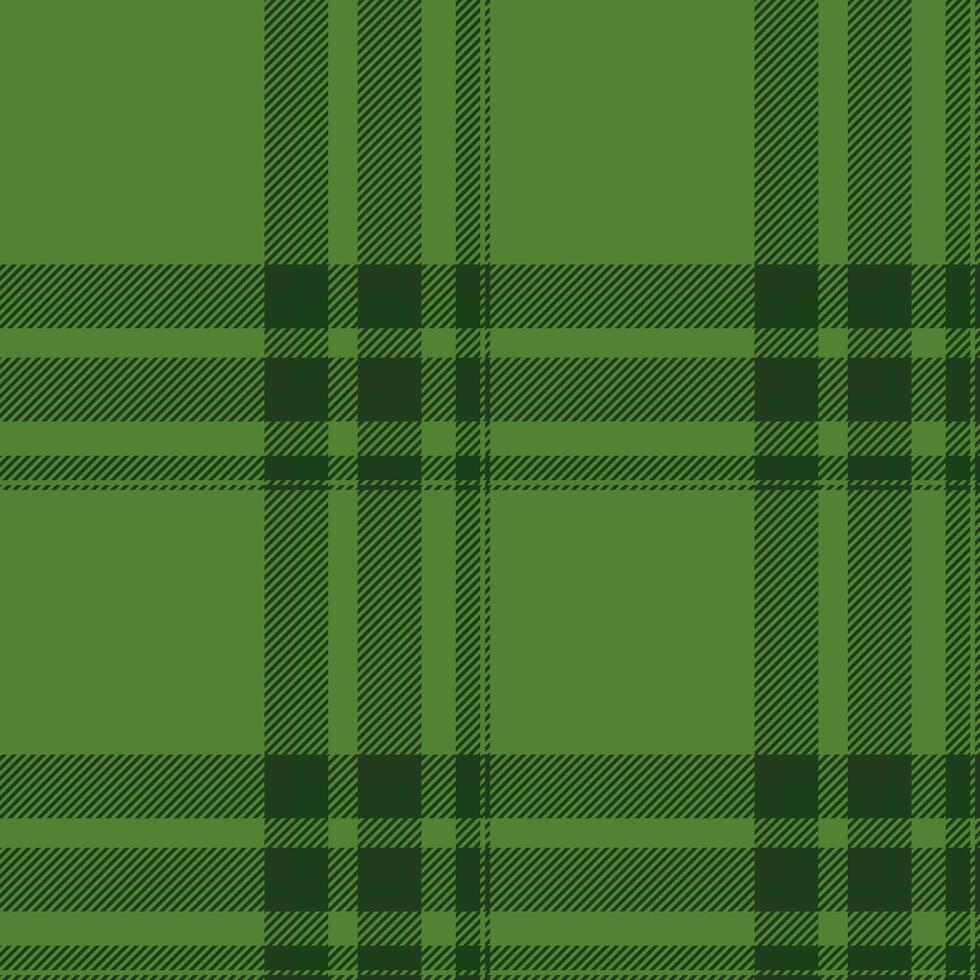 Plaid seamless pattern in green. Check fabric texture. Vector textile print.