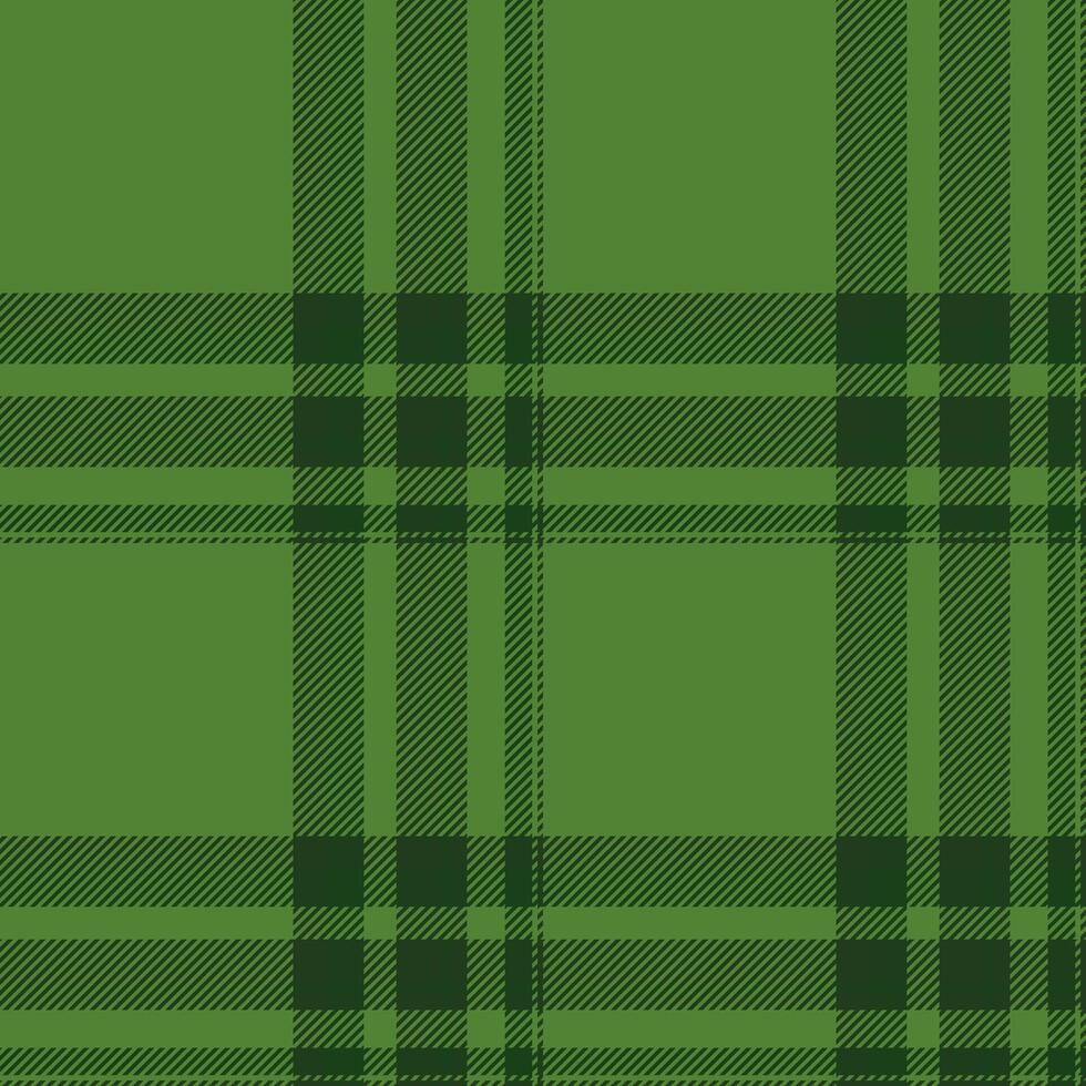 Plaid seamless pattern in green. Check fabric texture. Vector textile print.