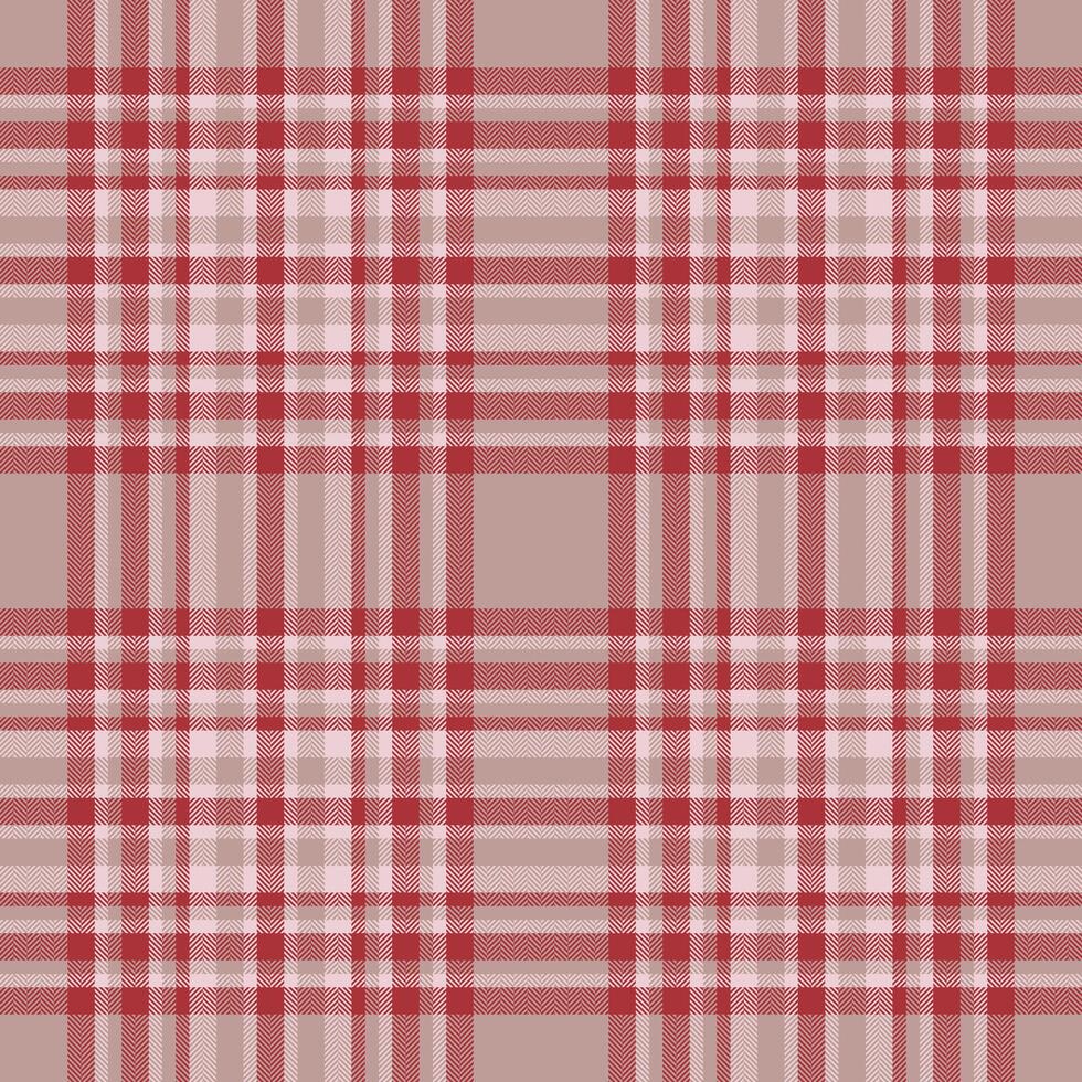 Plaid seamless pattern in red. Check fabric texture. Vector textile print.