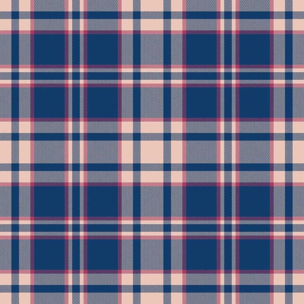 Plaid seamless pattern in blue. Check fabric texture. Vector textile print.