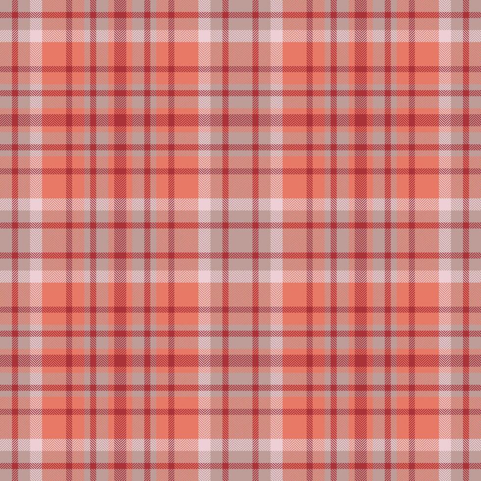Plaid seamless pattern in red. Check fabric texture. Vector textile print.