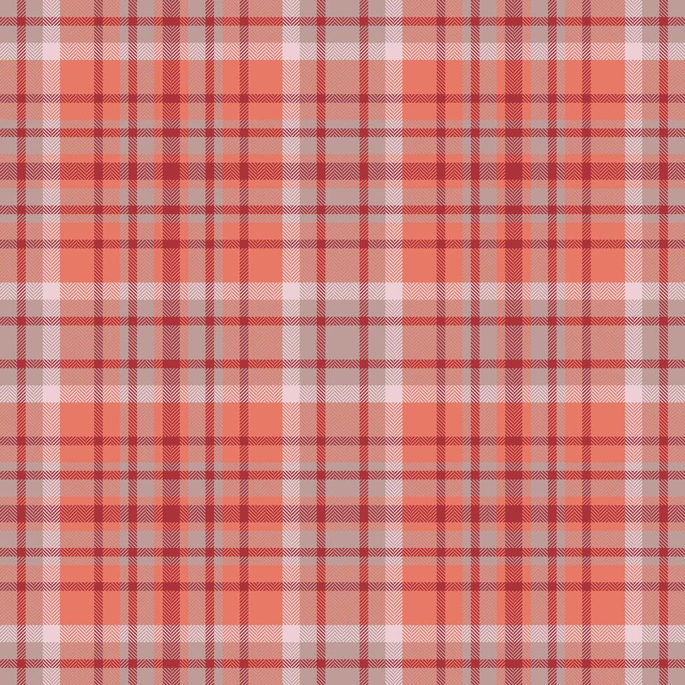 Plaid seamless pattern in red. Check fabric texture. Vector textile print.