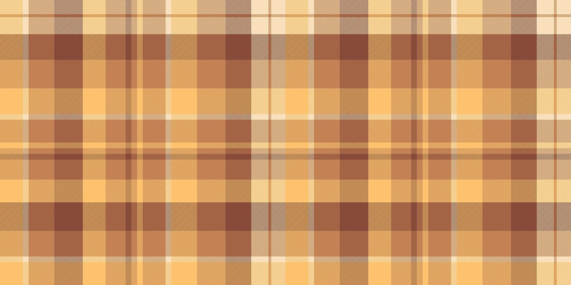 Scotland plaid texture fabric, fluffy textile check seamless. Frame tartan vector pattern background in orange and red colors.