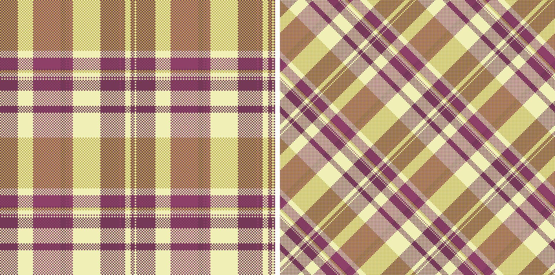 Check vector textile of plaid tartan fabric with a seamless texture background pattern. Set in retro colors. Style inspiration for women.
