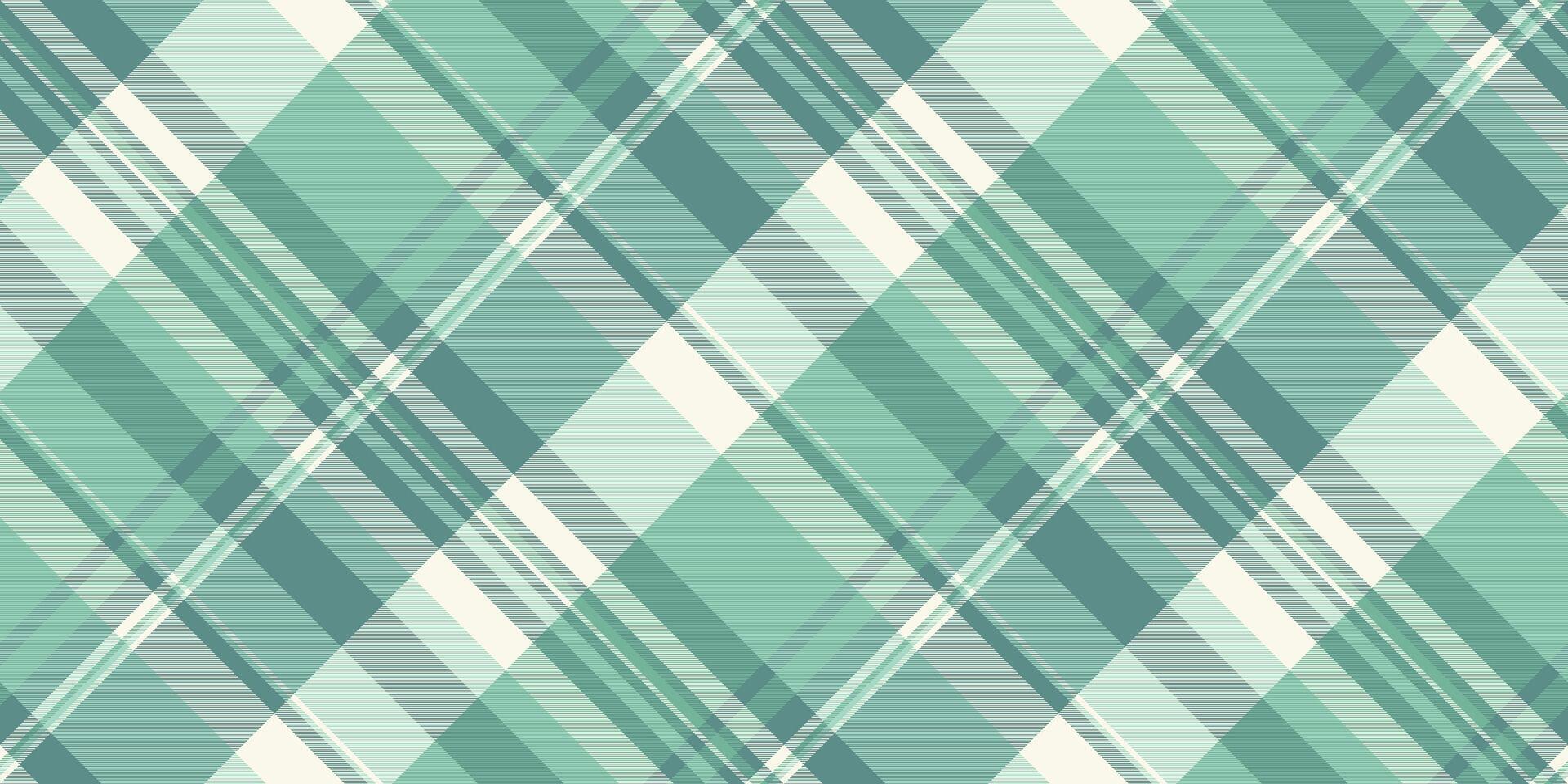 irlandesa tela sin costura textura, icónico modelo cheque vector. temporada antecedentes tartán textil tartán en verde azulado y ligero colores. vector