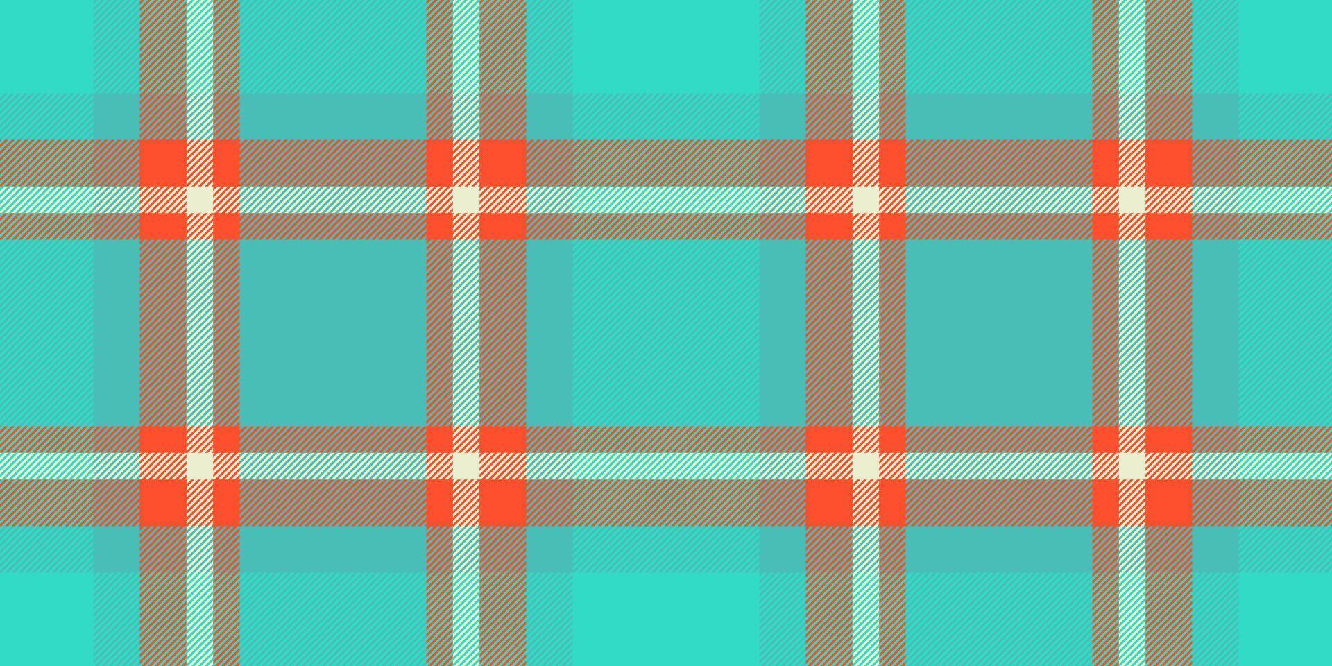 Soft textile pattern seamless, abstract tartan background check. Business vector texture fabric plaid in teal and red colors.