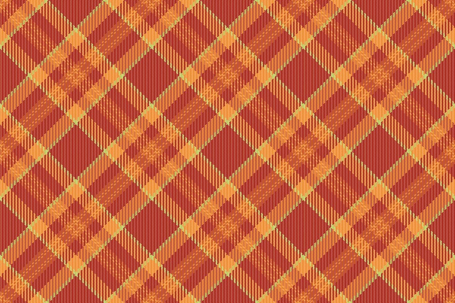 Nobility vector textile pattern, micro tartan seamless check. Industrial plaid background texture fabric in red and orange colors.