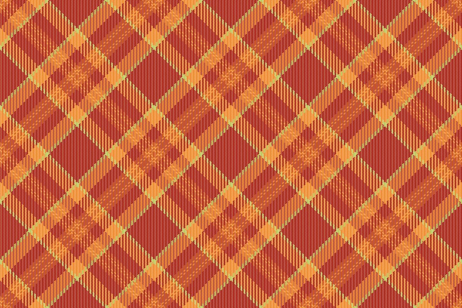 Nobility vector textile pattern, micro tartan seamless check. Industrial plaid background texture fabric in red and orange colors.