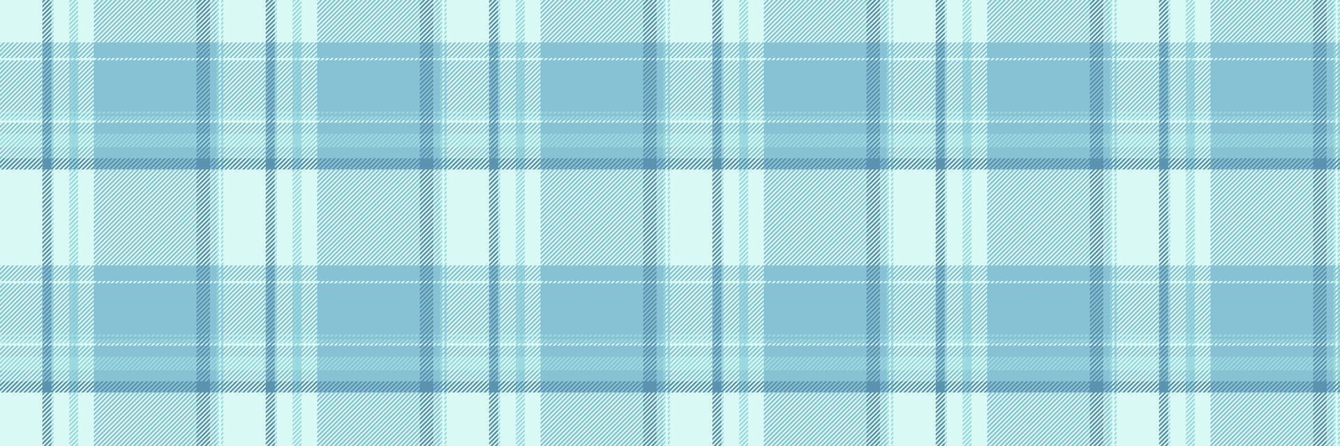 School fabric seamless textile, india vector check background. Sexy texture tartan plaid pattern in light and cyan colors.