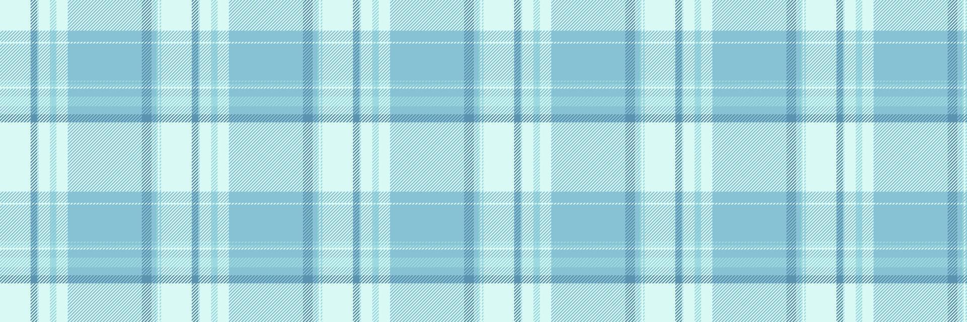 School fabric seamless textile, india vector check background. Sexy texture tartan plaid pattern in light and cyan colors.