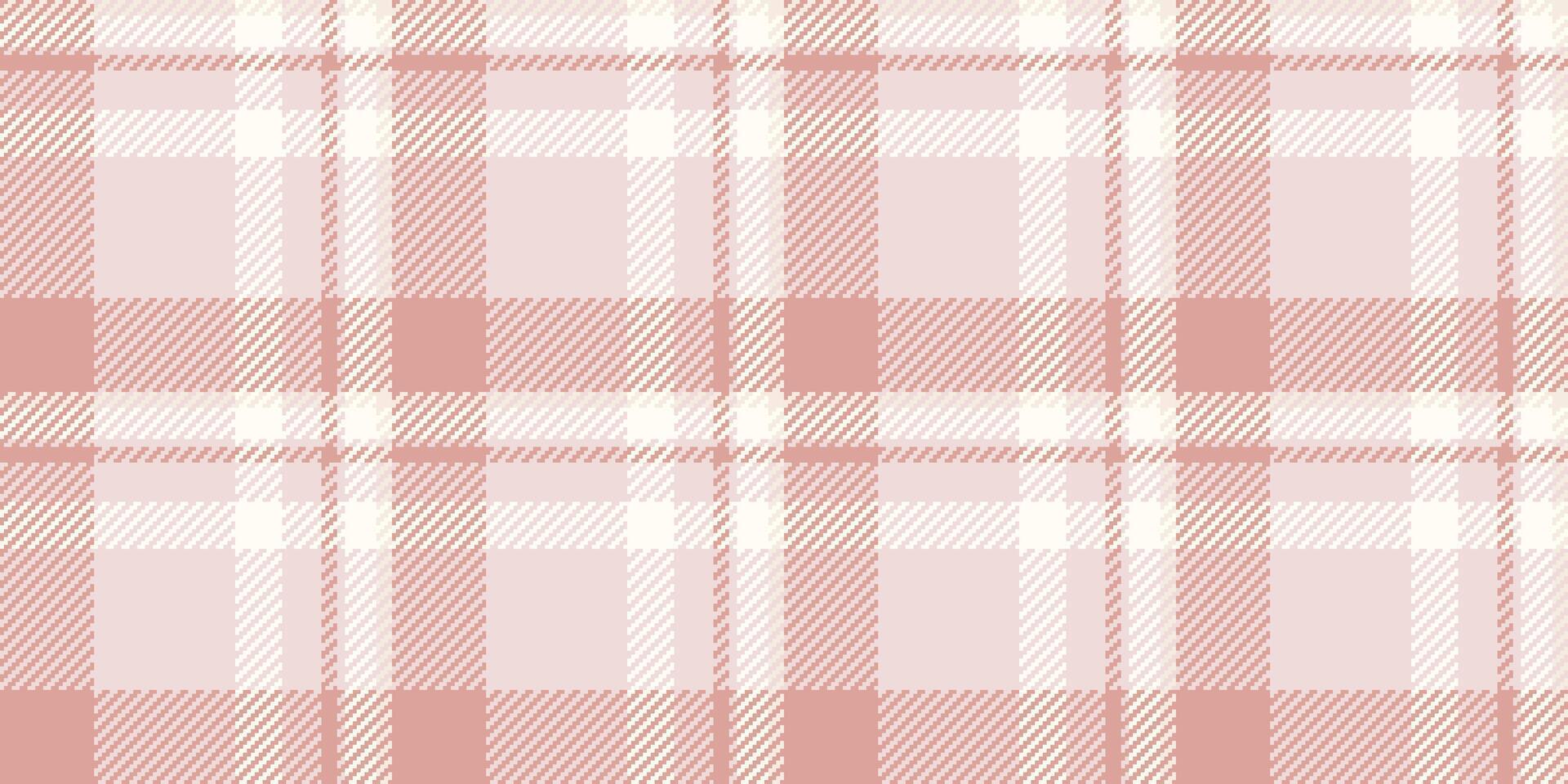 Cell plaid vector seamless, realistic textile fabric check. Scrapbook tartan background pattern texture in light and ivory colors.