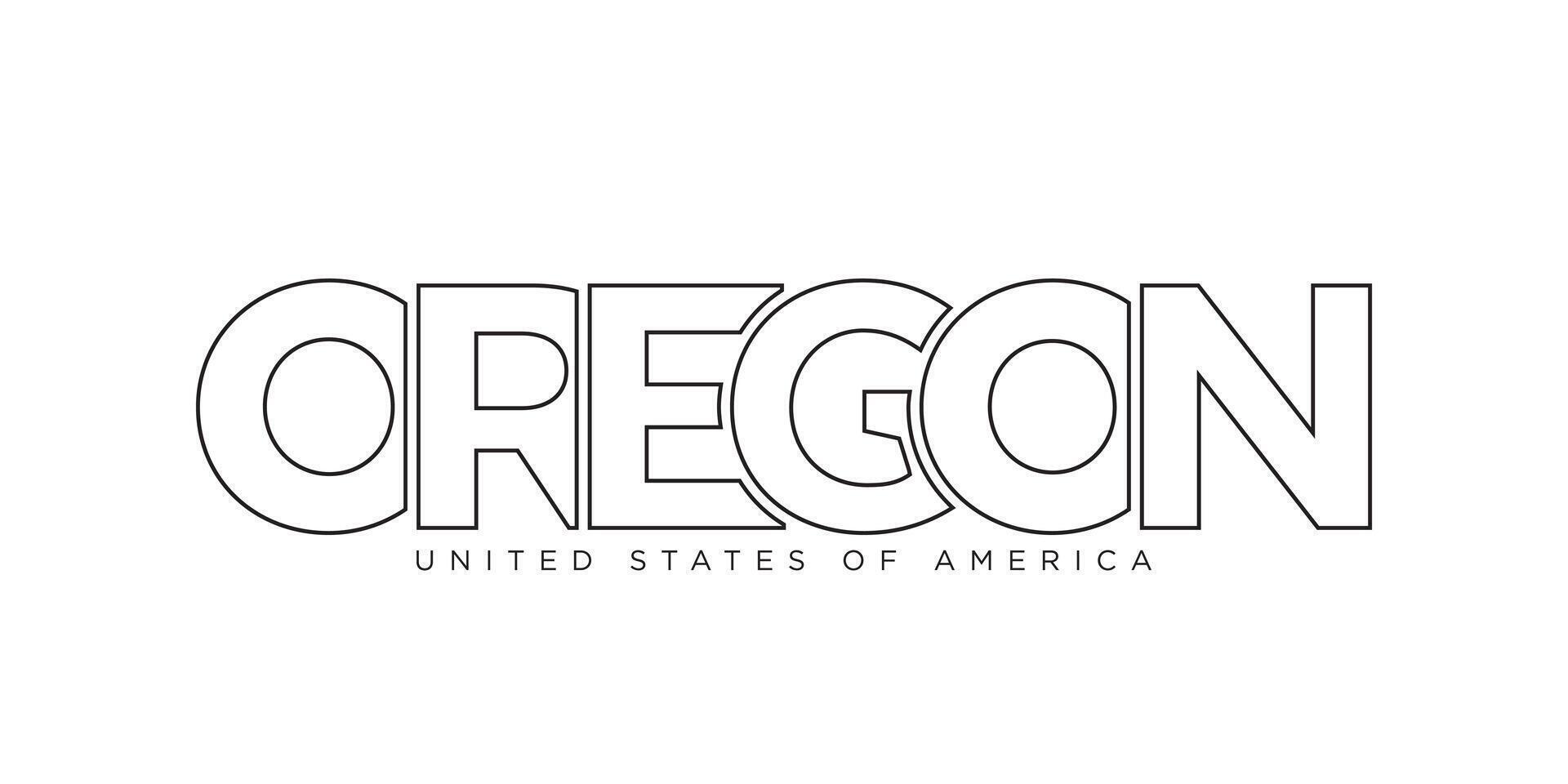 Oregón, Estados Unidos tipografía eslogan diseño. America logo con gráfico ciudad letras para impresión y web. vector