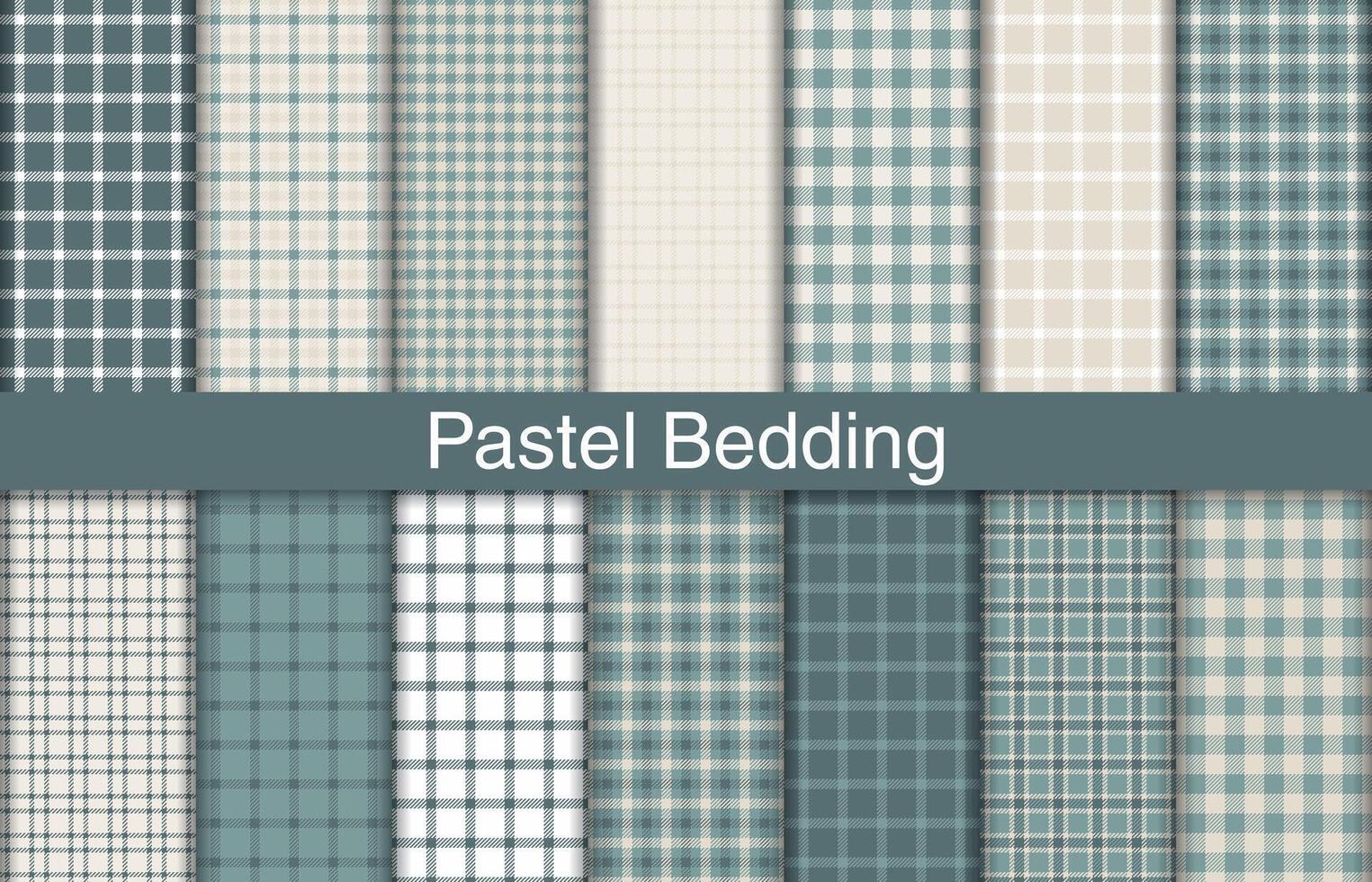 Pastel bedding plaid bundles, textile design, checkered fabric pattern for shirt, dress, suit, wrapping paper print, invitation and gift card. vector