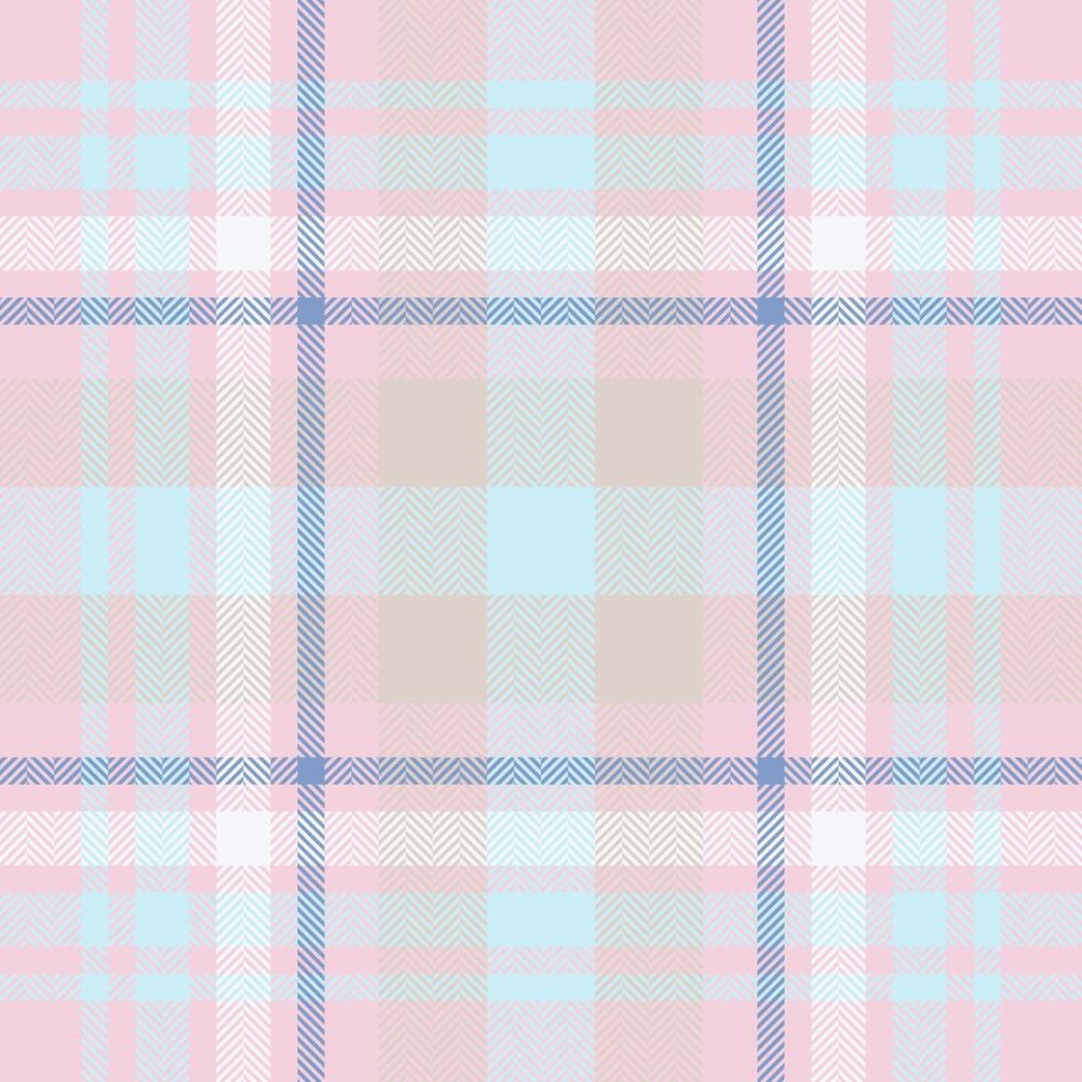 Plaid check pattern in pink. Seamless fabric texture. Tartan textile print. vector