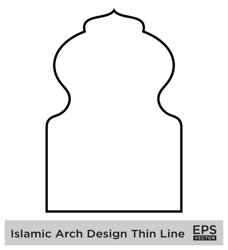 Islamic Arch Design Thin Line Black stroke silhouettes Design pictogram symbol visual illustration vector