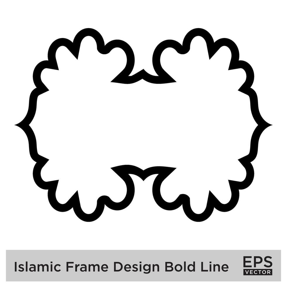 Islamic Frame Design Bold Line Black Stroke silhouettes Design pictogram symbol visual illustration vector