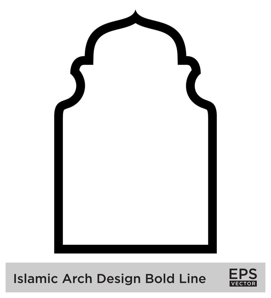 Islamic Arch Design Bold Line Outline Linear Black Stroke silhouettes Design pictogram symbol visual illustration vector