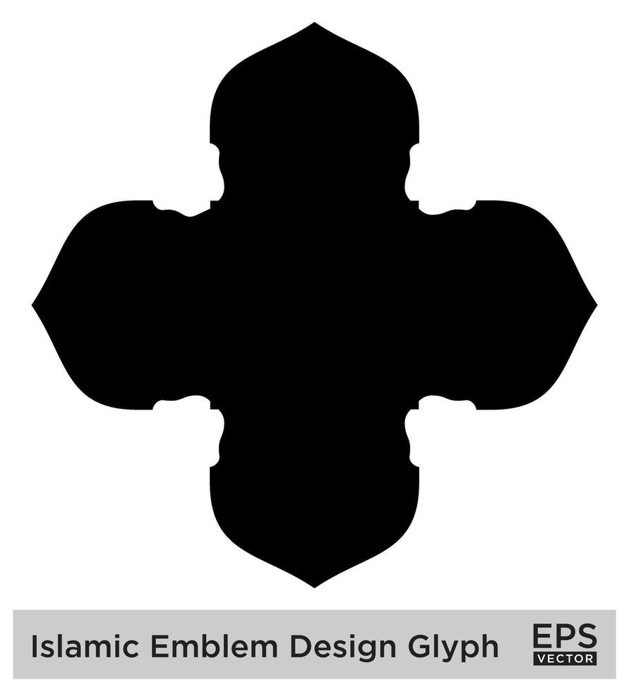 Islamic Amblem Design Glyph Black Filled silhouettes Design pictogram symbol visual illustration vector