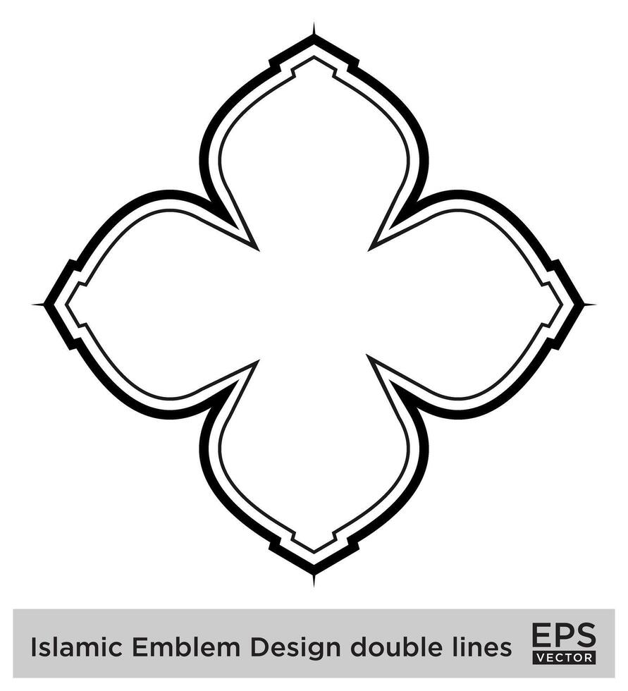 Islamic Amblem Design double lines Black Stroke silhouettes Design pictogram symbol visual illustration vector