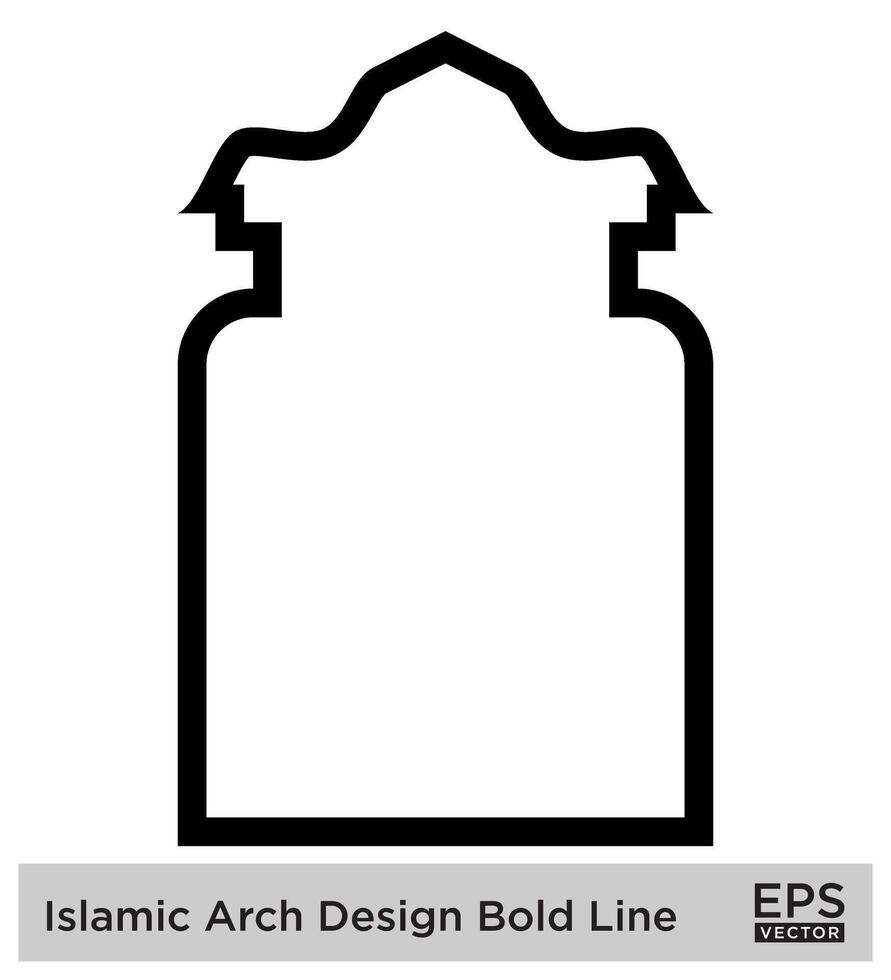 Islamic Arch Design Bold Line Outline Linear Black Stroke silhouettes Design pictogram symbol visual illustration vector