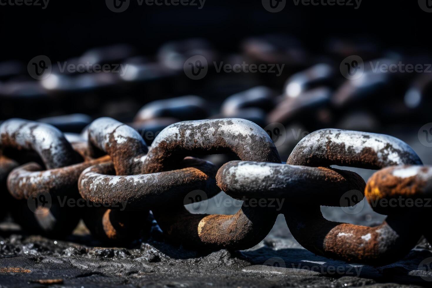 AI generated Ancient Old iron chain. Generate Ai photo