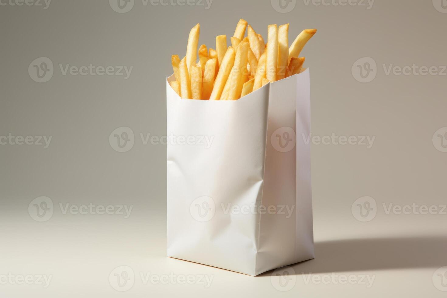 AI generated Disposable Paper bag of fast food photo. Generate Ai photo